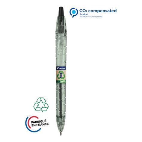 Objet Publicitaire Stylo Bille PILOT B2P Ecoball Noir Tampographie