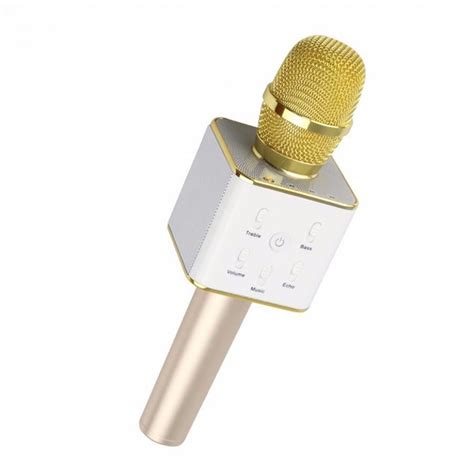 ᐉ Микрофон для караоке Rias Q7 Bluetooth Gold (2_002565)