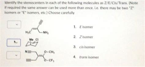 Solved Identify the stereocenters in each of the following | Chegg.com
