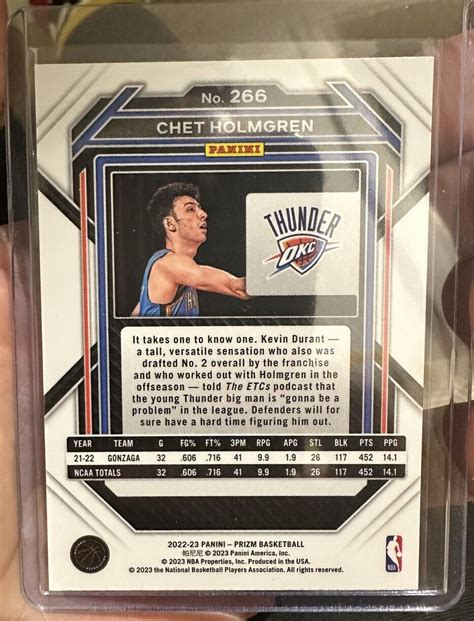 Panini Prizm Chet Holmgren Rc For Sale Online Ebay