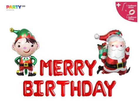 Merry Birthday Christmas Banner Winter Theme Birthday Wonderland