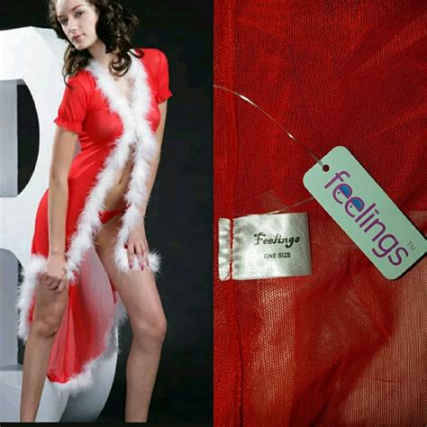 Feelings Intimates Sleepwear Blow Out Sexy Sheer Christmas Lingerie Set Poshmark