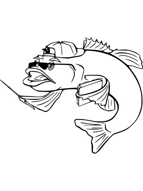 Bass Fish coloring pages - SeaColoring