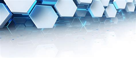 premium photo white background  blue tech hexagon white background
