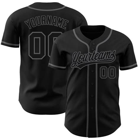 custom black black dark gray authentic baseball jersey discount fansidea
