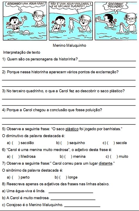 Texto E Interpretacao 6 Ano - Atividades de interpretação de texto 6 ano para imprimir – educação e ...