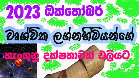 Lagna palapala october 2023 Wrushchika lagnaya ලගන පලපල ඔකතබර