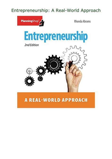 Entrepreneurship Real World Approach Rhonda Abrams