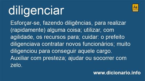 O Que É Diligenciar
