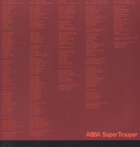 Abba Super Trouper Lp Vinyl Singapore Polydor With Insert Has Info