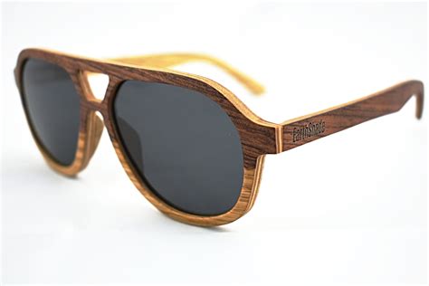 Layered Wood Aviator Sunglasses Glider