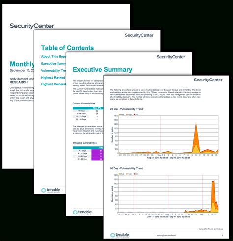 Monthly Executive Report Sc Report Template Tenable® Inside Nessus