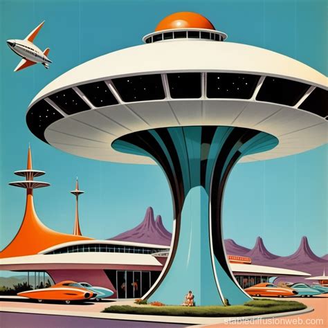 Mid Century Modern Space Age Architecture Stable Diffusion Online