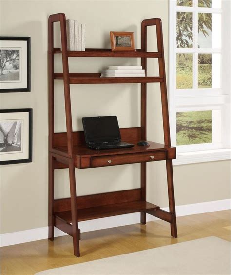 Mahogany Platform Ladder Desk Laptop Computer Work Space Unique Book