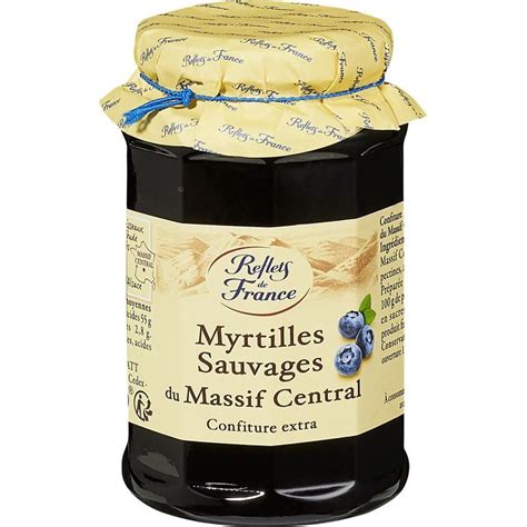 Confiture myrtilles sauvages REFLETS DE FRANCE le pot de 325g à Prix