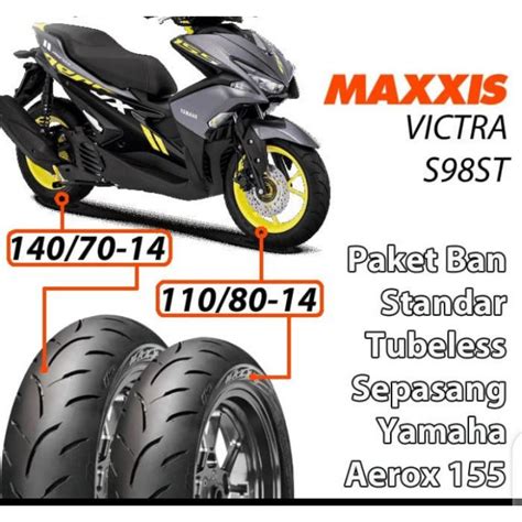 Jual Free Pentil Tubeless Paket Ban Aerox 155 Maxxis Victra 110 80