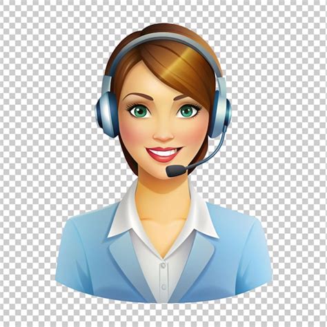 Premium PSD Call Center Support Assistant Woman Transparent Background