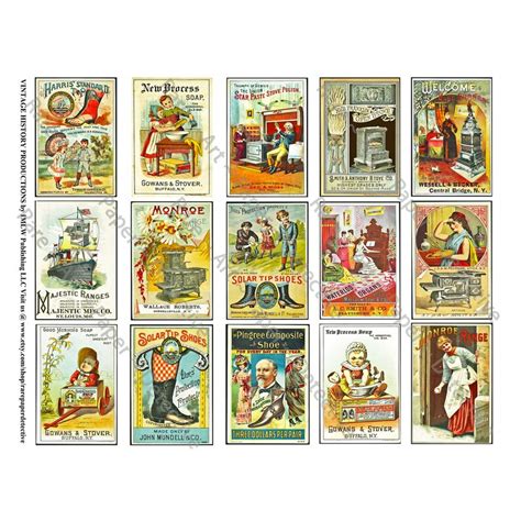 Victorian Advertising Trade Cards Printed Sheet Vintage Ads Etsy