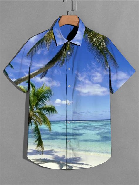 Herren Hemd Hawaiihemd Sommerhemd Sommerhemd Graphic Kokosnussbaum