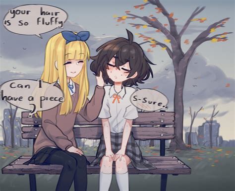Blind Girl And Blonde Girl Original Drawn By Popopoka Danbooru