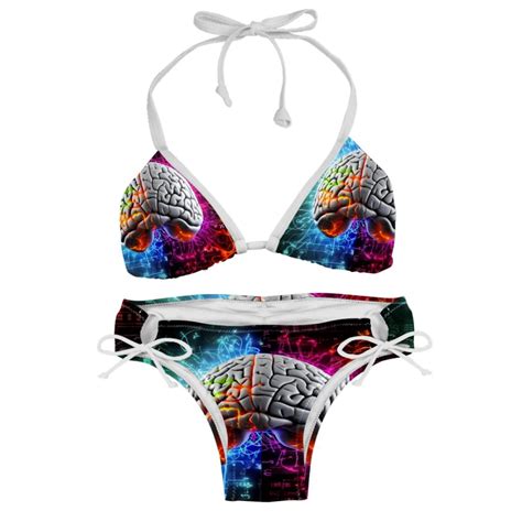 Mathematical Engineering Swimwear Bikini Set With Detachable Sponge