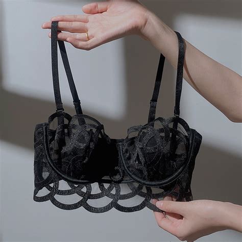 Lace Bra With Underwire Ultra Thin Cup Lingerie Women S Underwear Abc Size Shopee Philippines