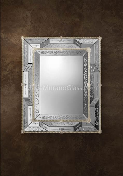 Venetian Glass Mirror Lido Murano Art Made Murano Glass