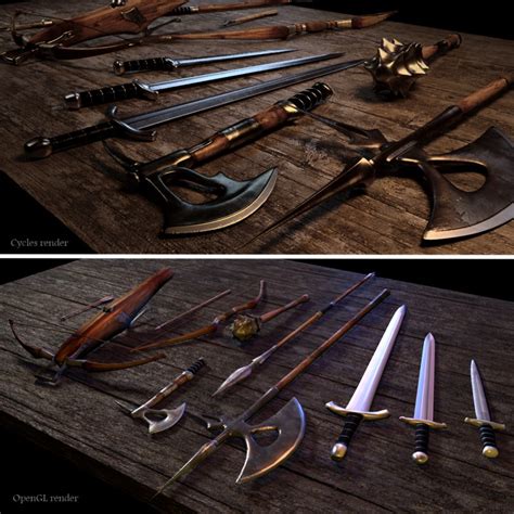 3d Model Medieval Weapons