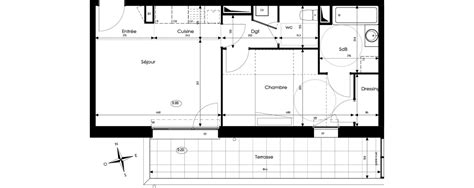 Plan Appartement T2 De 44 07 M² Neuf à Pont De Metz Résidence « Les