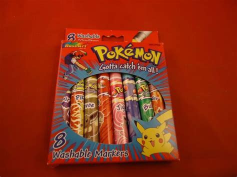 8 Pokemon Nintendo Collectible Washable Markers Roseart Pikachu