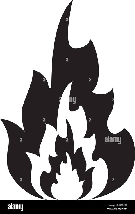 Silhouette Hei E Flamme Spritzt Feuer Design Stock Vektorgrafik Alamy