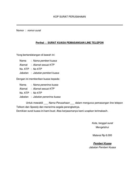 Contoh Surat Pemutusan Jaringan Telepon Delinewstv