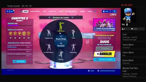 Live Partie Personnalis Fortnite Live Ps Fr Ouverts A Tous