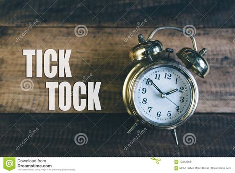 Tick Tock Day Concept. Golden Alarm Clock Stock Image - Image of business, background: 103439651