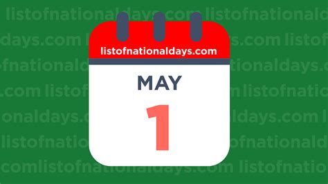 MAY 1ST: National Holidays, Observances & Famous Birthdays