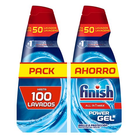 Lavavajillas máquina Todo en 1 en gel Finish pack de 2 unidades de 50