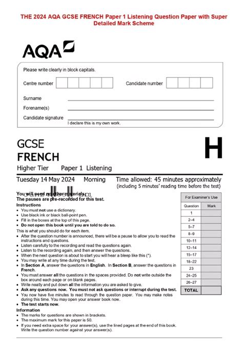 Cgp Gcse Aqa French Workbook Answers 5