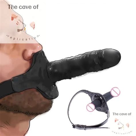Double Ended Dildo Gag Silicone Open Mouth Gag Dildo Oral Strap On Penis Plug Harness Bdsm