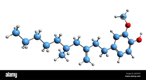 3D Image Of Gingerol Skeletal Formula Molecular Chemical Structure Of