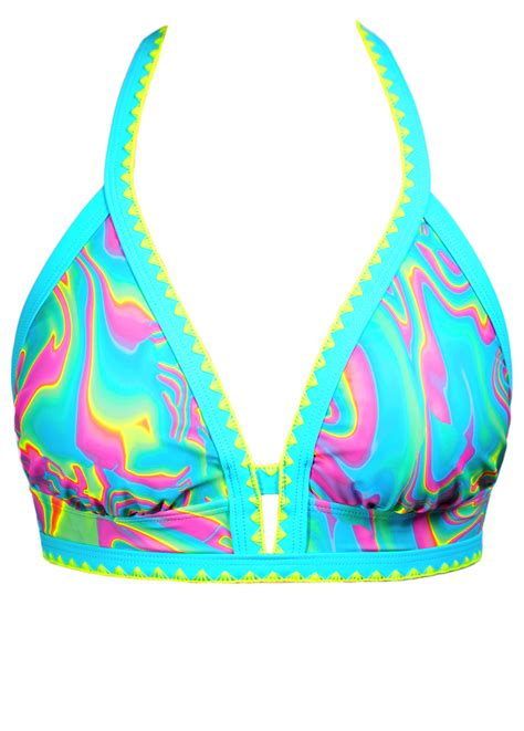 Two Piece Mid Waisted Ombre Multi Color Bikini Set Modlily USD