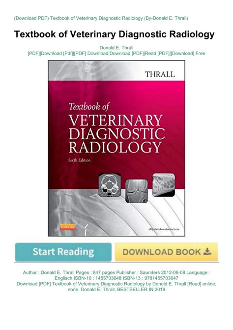 Veterinary Diagnostic Radiology Thrall