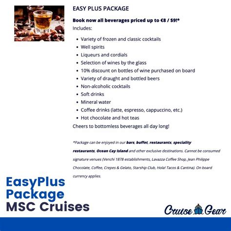 Msc Drink Packages With Prices A Complete Guide Cruisegear