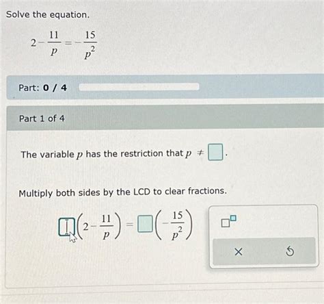 Solved Solve The Equation P P Part Part Of Chegg