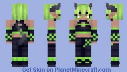 green demon girl minecraft skin