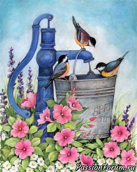 волшебные акварели Susan Winget. | Цветы и натюрморты | Bird canvas ...