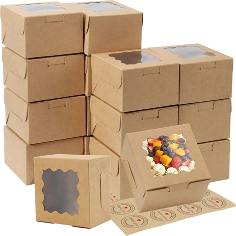 Amazon Oamceg Pcs Bakery Boxes With Window And Stickers X X