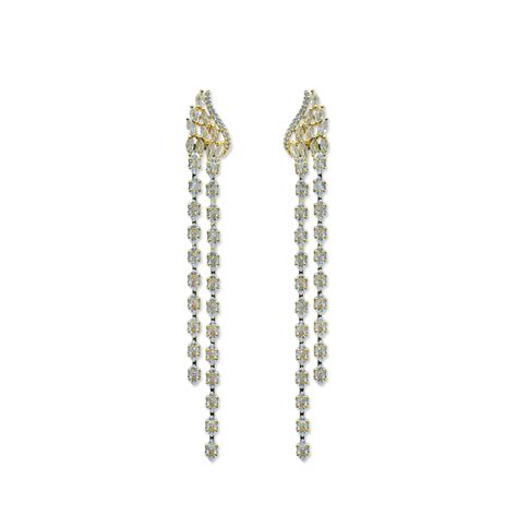 fancy stone dangle long earring gitano collection