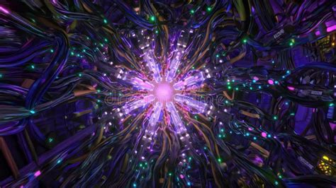 complex technological core pulsating  energy stock footage video