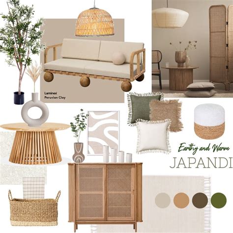 Earthy And Warm Japandi Interior Design Mood Board By Nooreenmulk