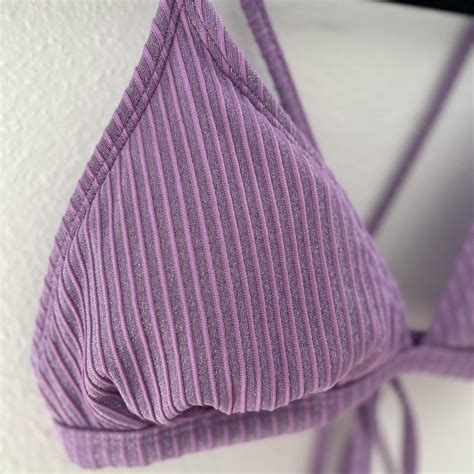 Xhilaration Metallic Triangle Bikini Top Size L Depop